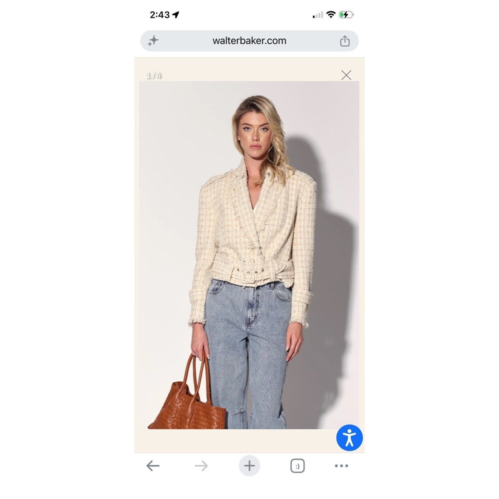 WAlter BAKER Women's Tweed Cropped Blazer Jacket